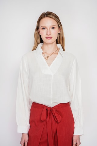 Blusa de lino - Blanco