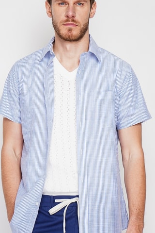 Camisa de lino - Azul marino