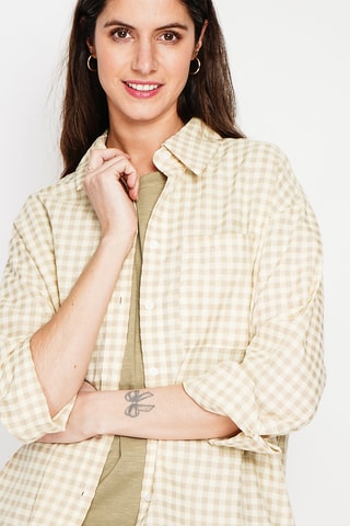 Camisa oversize de lino - Beige
