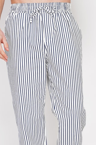 Pantalón recto de lino - Azul marino