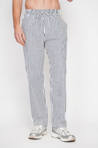 Pantalón recto de lino - Azul marino