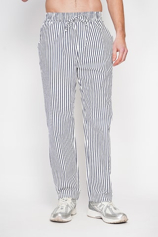 Pantalón recto de lino - Azul marino