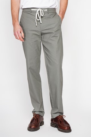 Pantalón recto de lino - Caqui