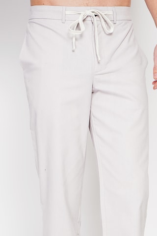 Pantalón recto de lino - Beige