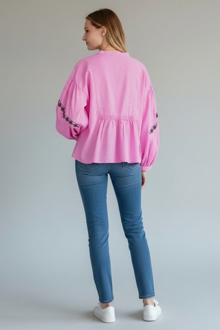 Blusa de lino - Fucsia