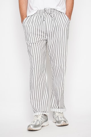 Pantalón recto de lino - Blanco