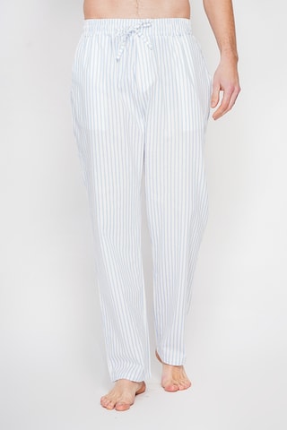 Pantalón recto de lino - Azul