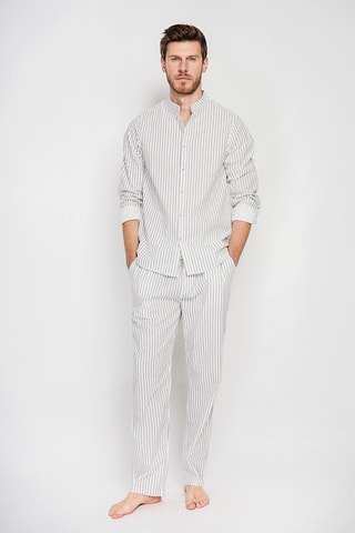 Pantalón recto de lino - Blanco