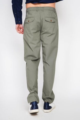 Pantalón recto de lino - Caqui