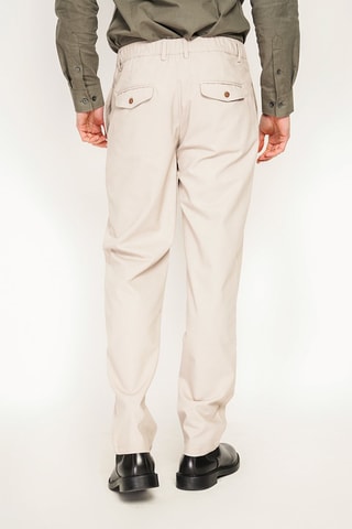 Pantalón recto de lino - Beige
