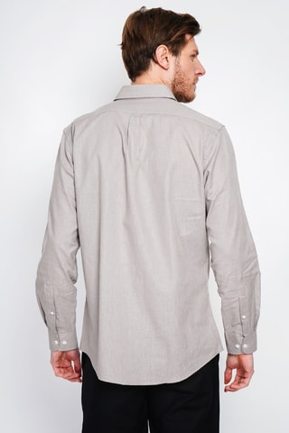 Camisa regular fit de lino - Marrón