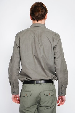 Camisa regular fit de lino - Caqui