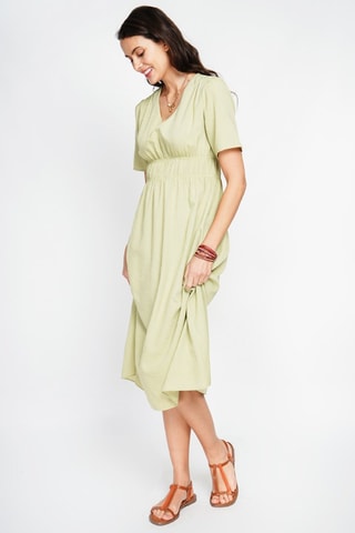 Vestido largo de lino - Verde