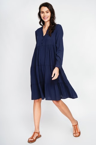 Vestido de lino - Azul marino