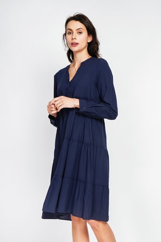 Vestido de lino - Azul marino