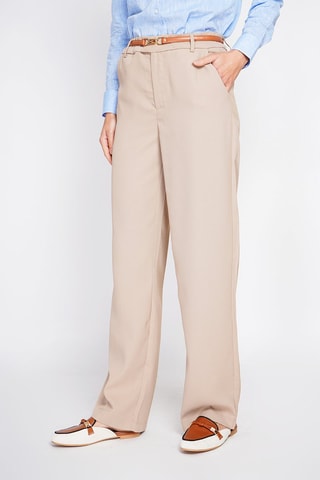 Pantalón recto de tiro alto - Camel