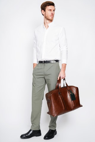 Camisa slim fit de lino - Blanco