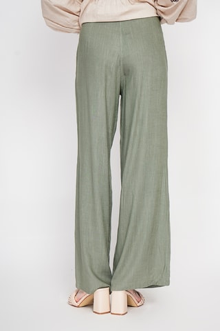 Pantalón ancho de lino - Caqui