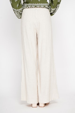 Pantalón ancho de lino - Beige