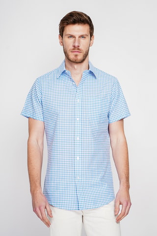 Camisa de lino - Celeste