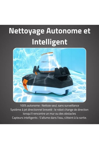 Robot nettoyeur de piscine autonome Aquarover - 90 min d'autonomie