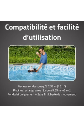 Robot nettoyeur de piscine autonome Aquarover - 90 min d'autonomie