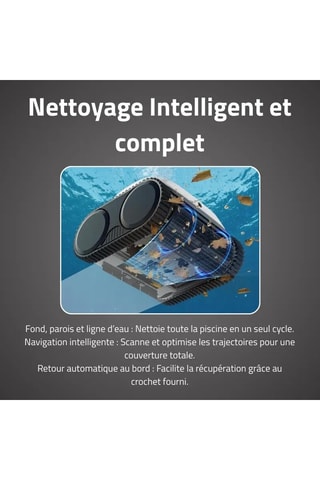 Robot nettoyeur de piscine autonome Opale - 3 h d'autonomie