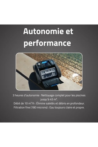 Robot nettoyeur de piscine autonome Opale - 3 h d'autonomie
