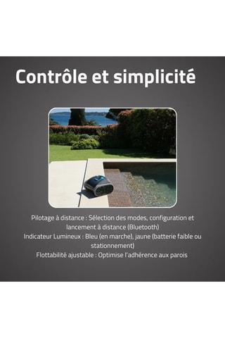 Robot nettoyeur de piscine autonome Opale - 3 h d'autonomie