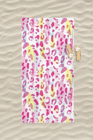Toalha de praia - Rosa e amarelo - 75 x 150 cm