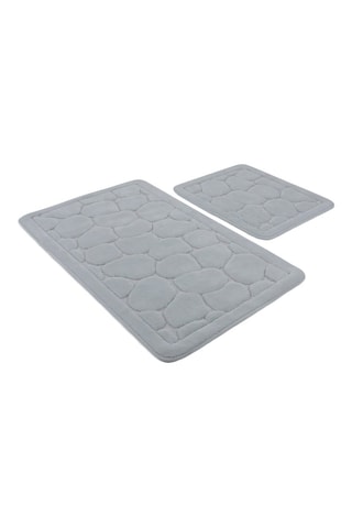 2 tappetini bagno - Grigio chiaro - 50 x 60 / 60 x 100 cm
