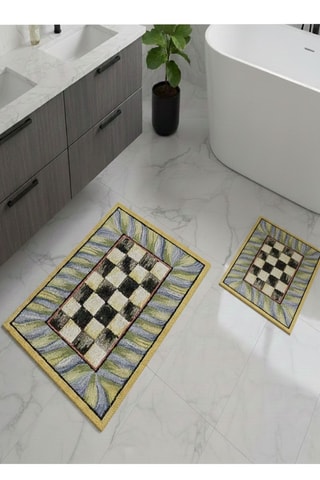 2 tapetes de banho - Amarelo - 50 x 60 cm e 60 x 100 cm