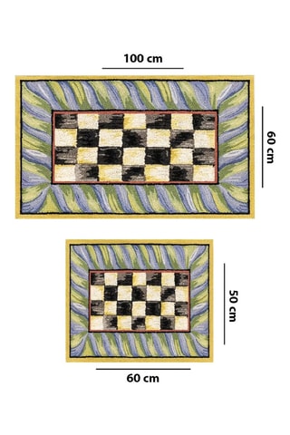 2 tapetes de banho - Amarelo - 50 x 60 cm e 60 x 100 cm