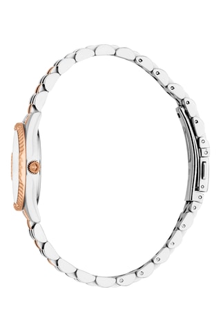 Montre à quartz en acier - Argenté et doré rose