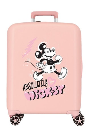 Maleta de cabina Mickey Disney - 55 cm - Blanco, negro y rosa