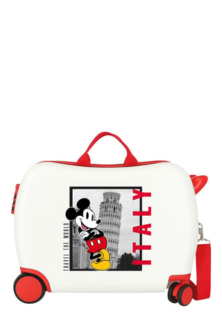 Maleta mediana Mickey Disney - 39 cm - Blanco y rojo