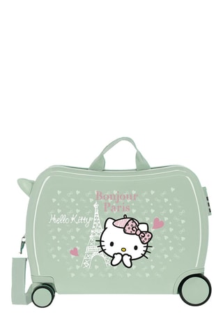 Maleta infantil Hello Kitty Sanrio - 50 cm - Blanco y verde