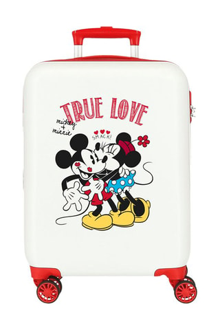 Maleta de cabina Mickey y Minnie Disney - 55 cm - Blanco