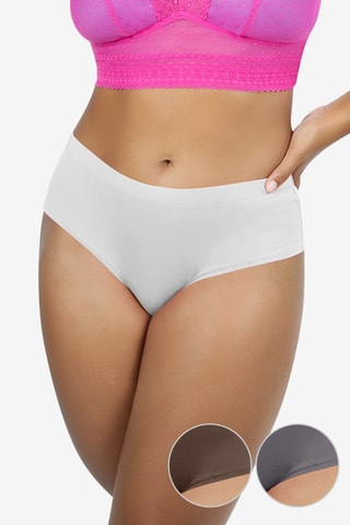 3 tanga - Bianco e grigio