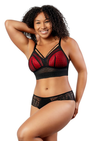 Bralette Mia Dot - Nero e rosso - Parfait Lingerie