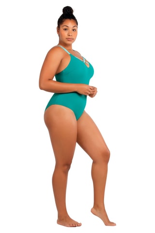 Costume intero con coppe Lauren - Verde acqua