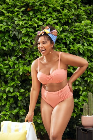 Slip bikini a vita alta Vivien - Nude