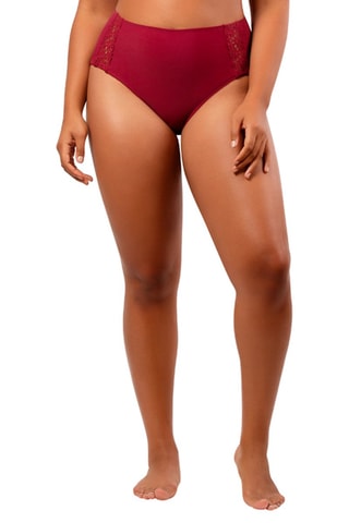Slip bikini a vita alta Brigitte - Bordeaux