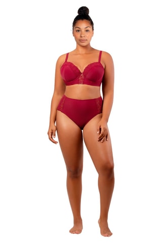 Slip bikini a vita alta Brigitte - Bordeaux