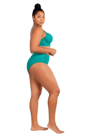 Slip bikini a vita alta Brigitte - Turchese