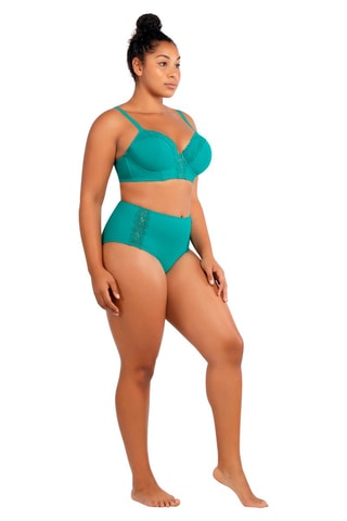 Slip bikini a vita alta Brigitte - Turchese