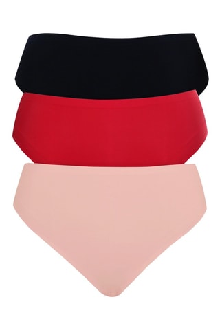3 slip French Cut - Nero, rosso e rosa