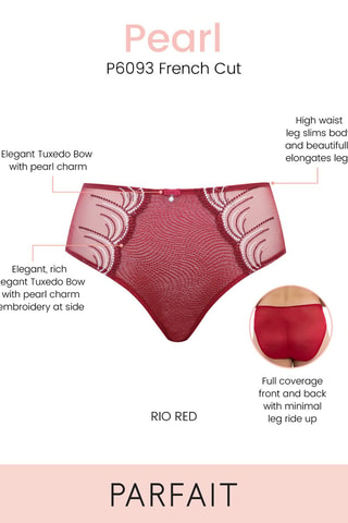 Slip vita alta Pearl - Rosso - Parfait Lingerie