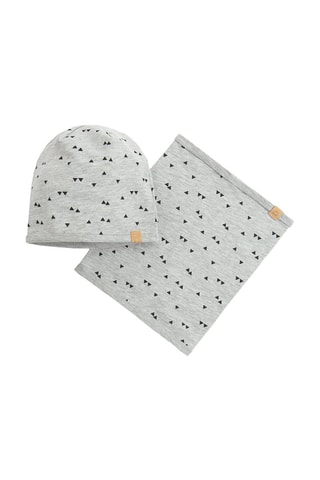 Bonnet et snood - Gris clair chiné