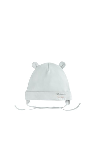 2 bonnets aviateurs à oreilles - Gris clair et blanc